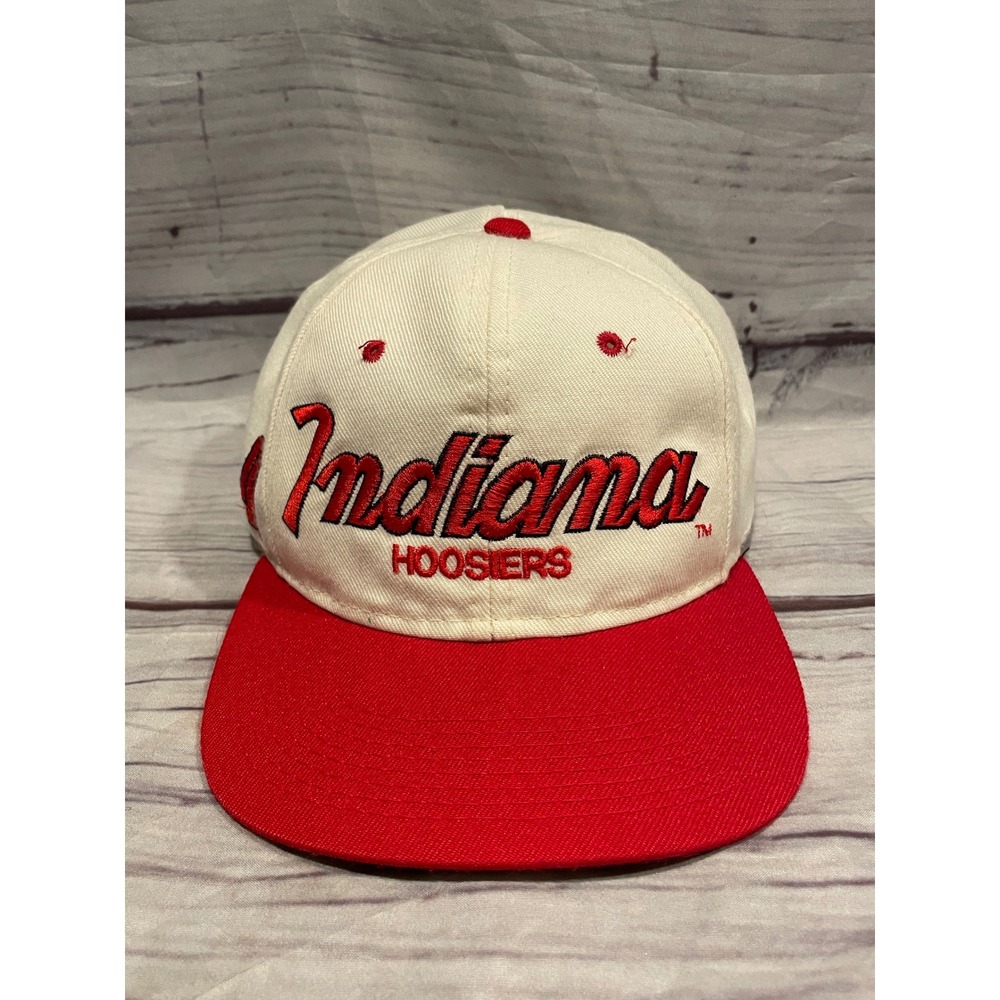 Vintage Indiana Hoosiers Sports Specialties Snapback Hat White Red IU NCAA Cap